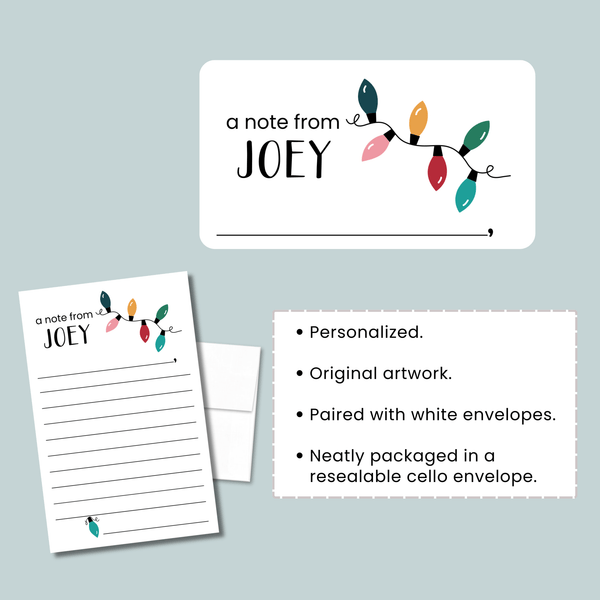 Holiday Reindeer - Personalized Lined Letter Template - The Note House