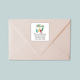 Holiday Stockings - We've Moved Square Address Label - The Note House