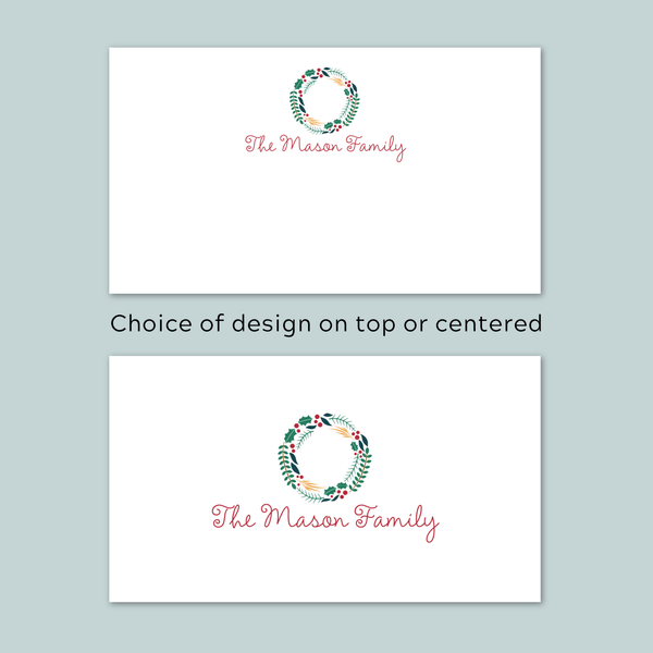 Holly Wreath - Personalized Gift Enclosure - The Note House