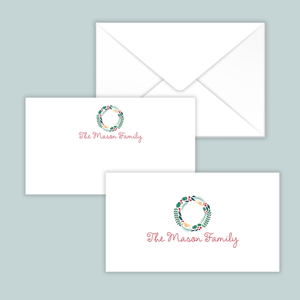 Holly Wreath - Personalized Gift Enclosure - The Note House