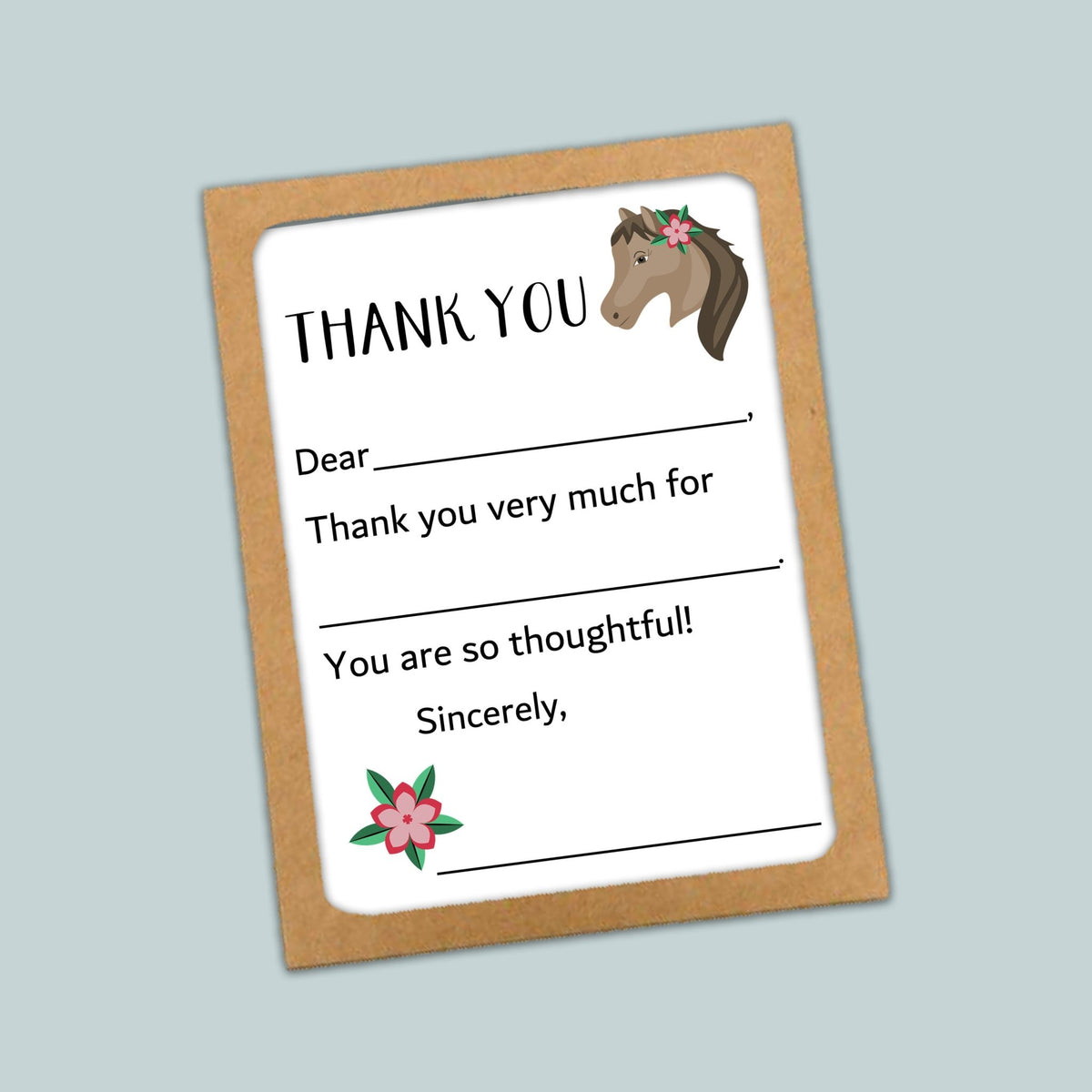 Horse - Fill - in Thank You Cards - The Note House