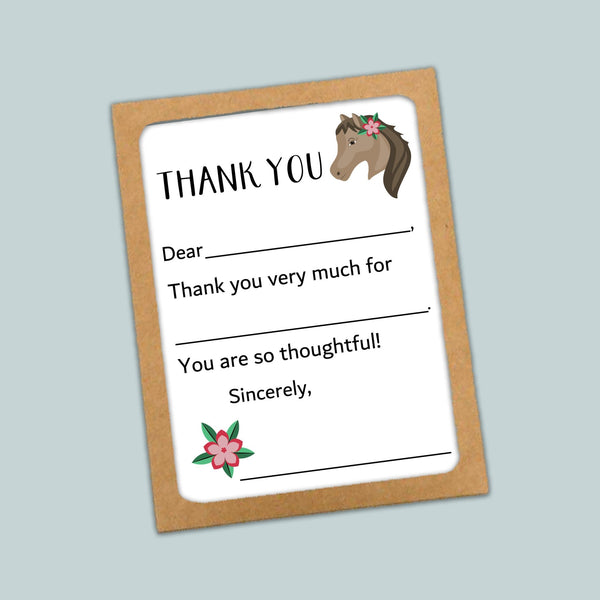 Horse - Fill - in Thank You Cards - The Note House
