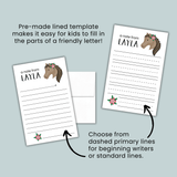 Horse - Personalized Lined Letter Template - The Note House