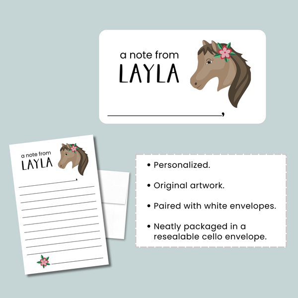 Horse - Personalized Lined Letter Template - The Note House