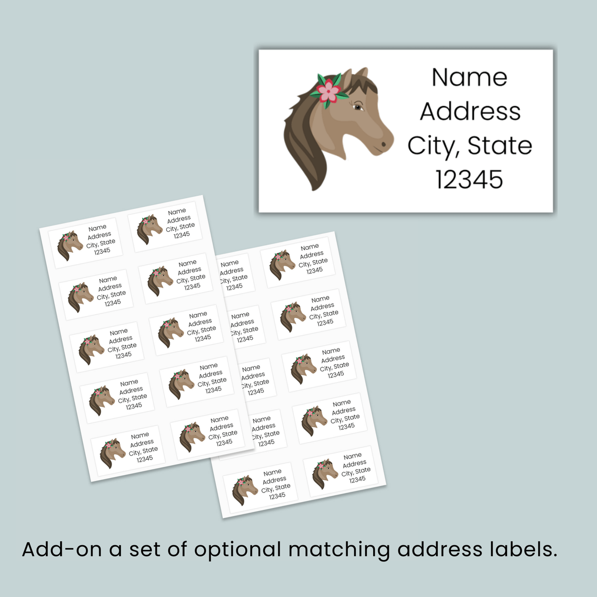 Horse - Personalized Lined Letter Template - The Note House