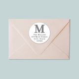 Houndstooth Initial - Round Address Label - The Note House