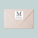 Houndstooth Initial - Square Address Label - The Note House