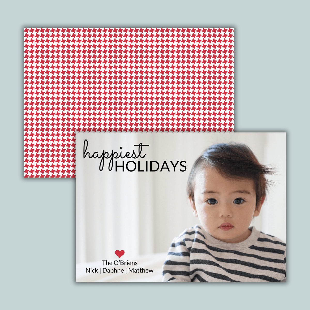 Houndstooth - Personalized Photo Card - The Note House