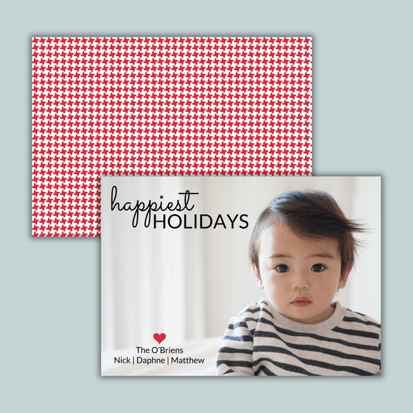 Houndstooth - Personalized Photo Card - The Note House