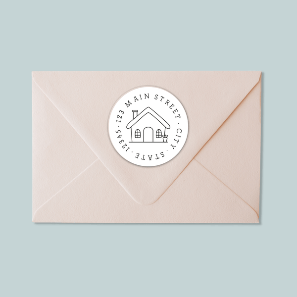House - Round Address Label - The Note House