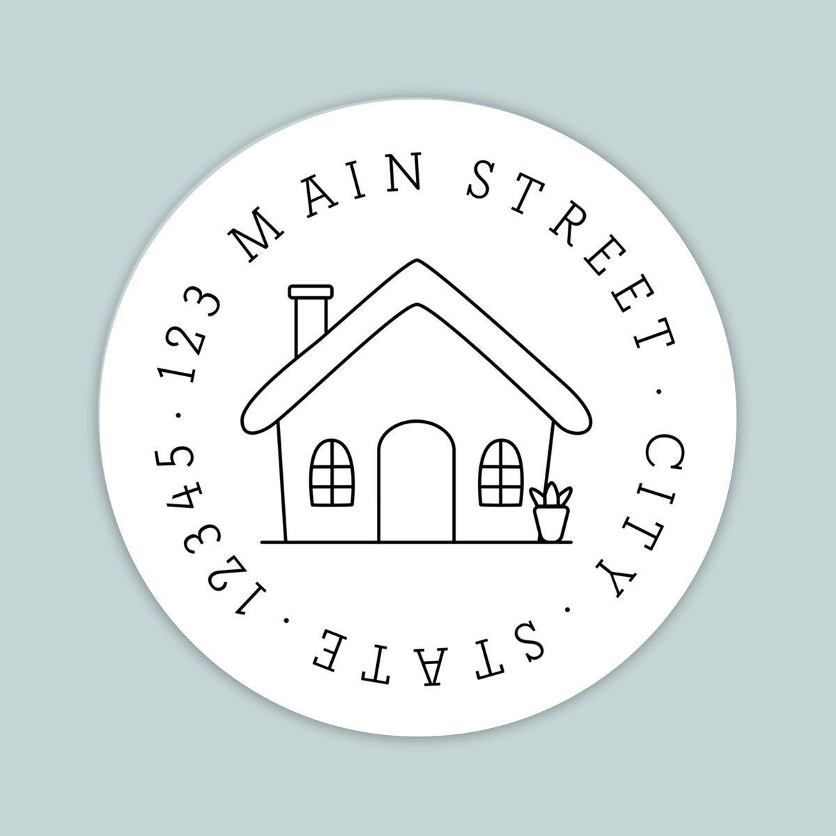 House - Round Address Label - The Note House