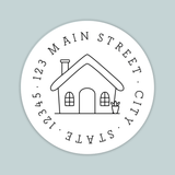 House - Round Address Label - The Note House