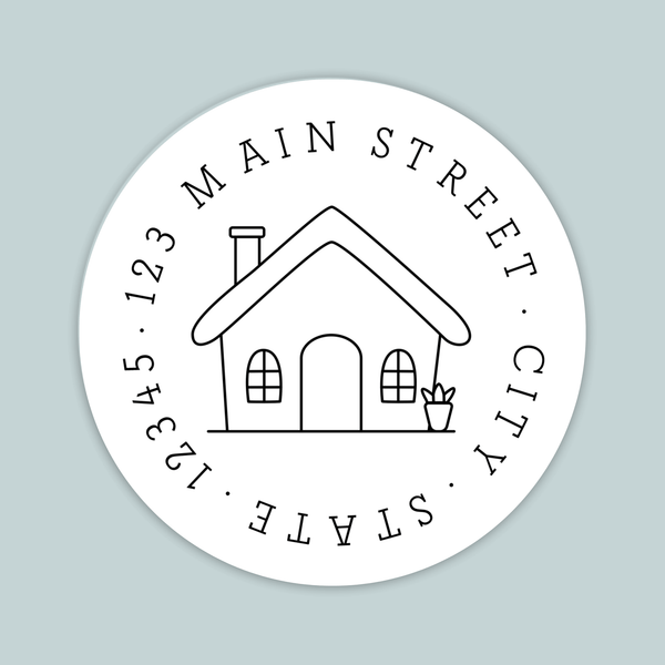 House - Round Address Label - The Note House