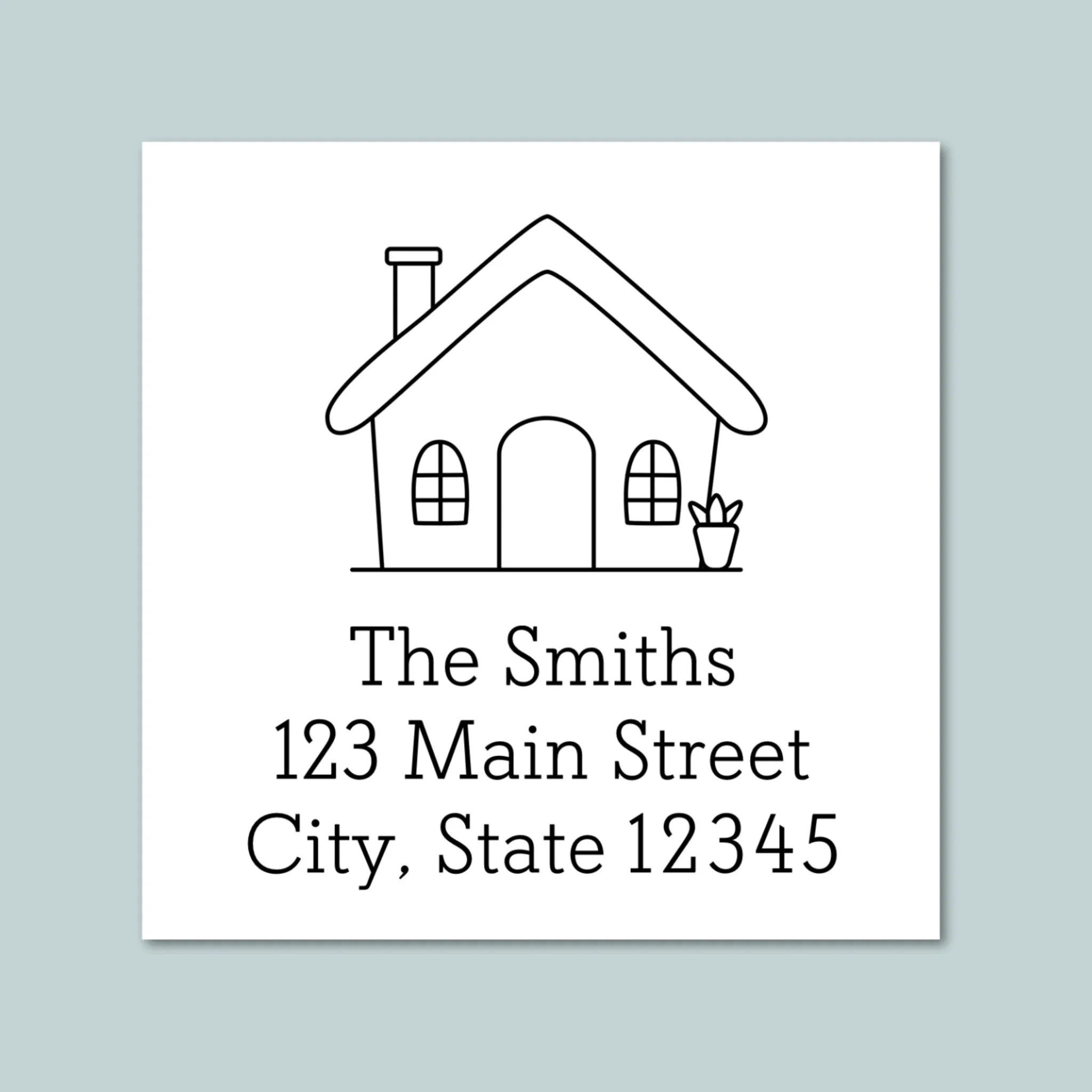 Hand Drawn House - Square Address Label – The Note House