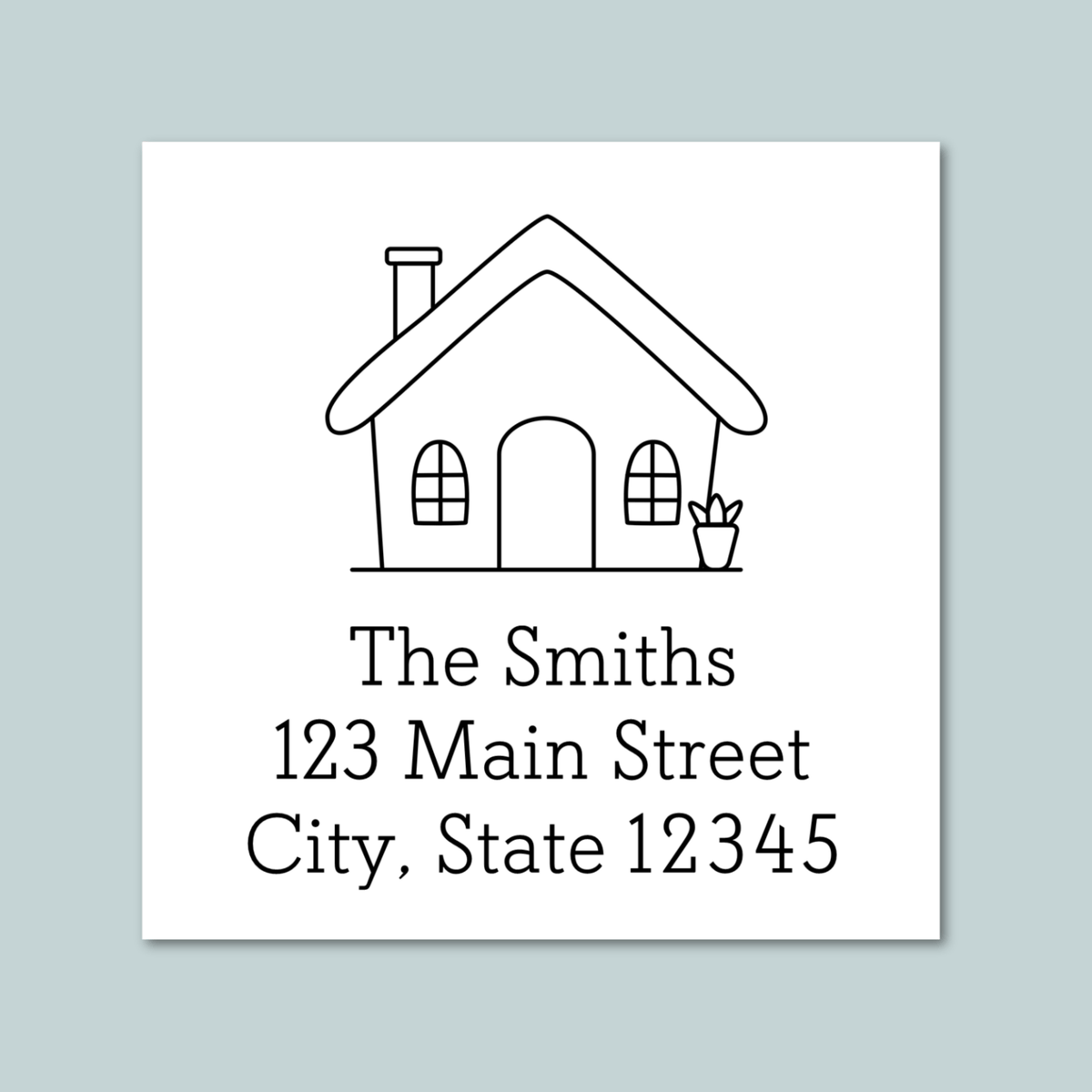 House - Square Address Label - The Note House