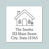 House - Square Address Label - The Note House