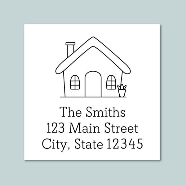 House - Square Address Label - The Note House