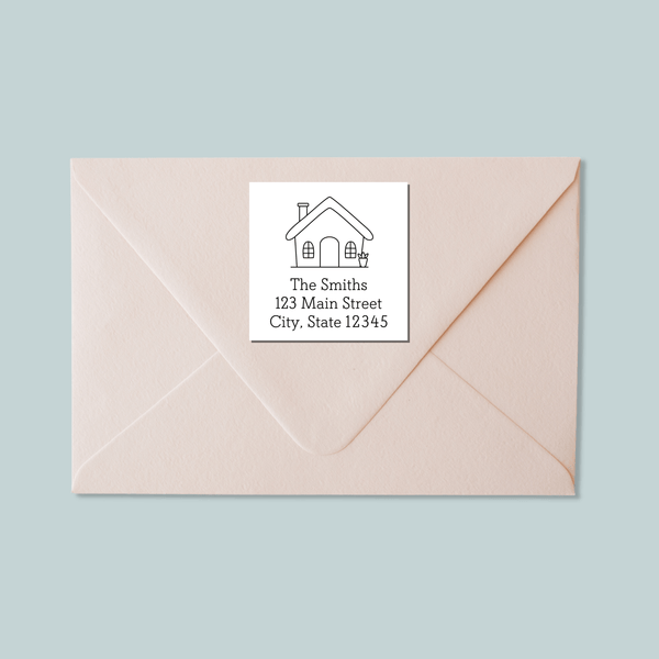 House - Square Address Label - The Note House