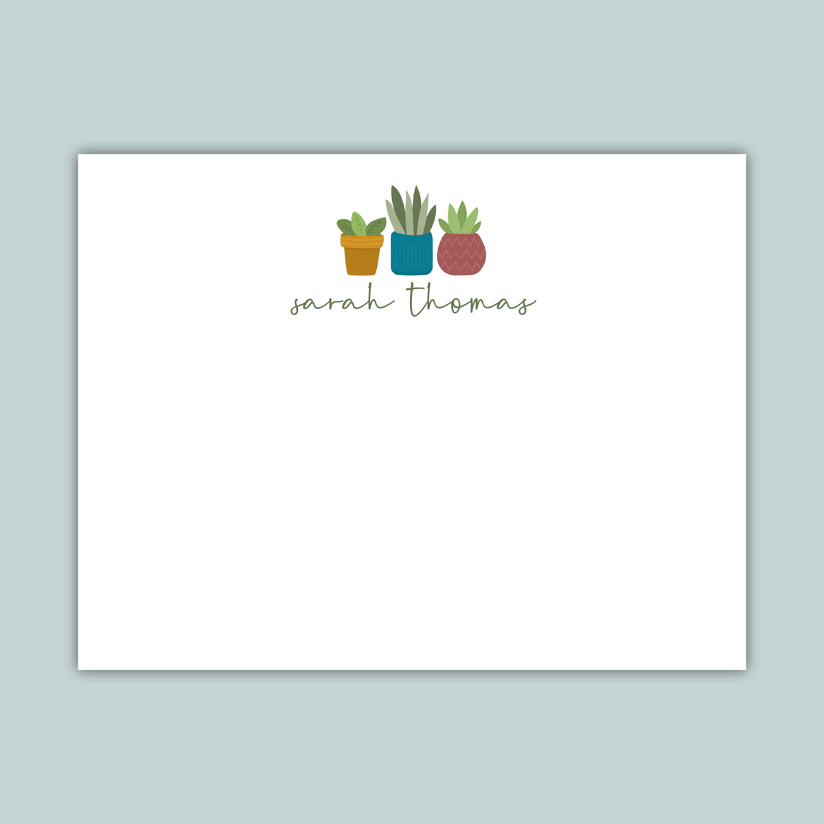 Houseplants - Personalized Flat Note Card - The Note House