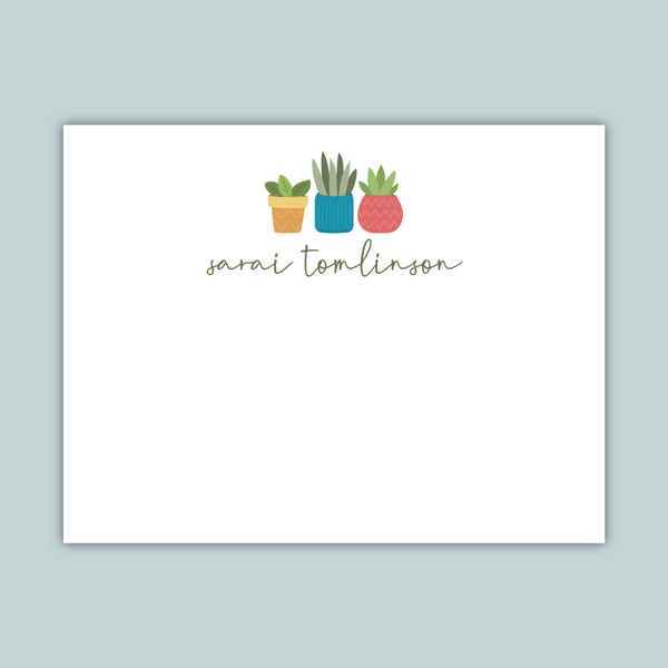 Houseplants - Personalized Flat Note Card - The Note House