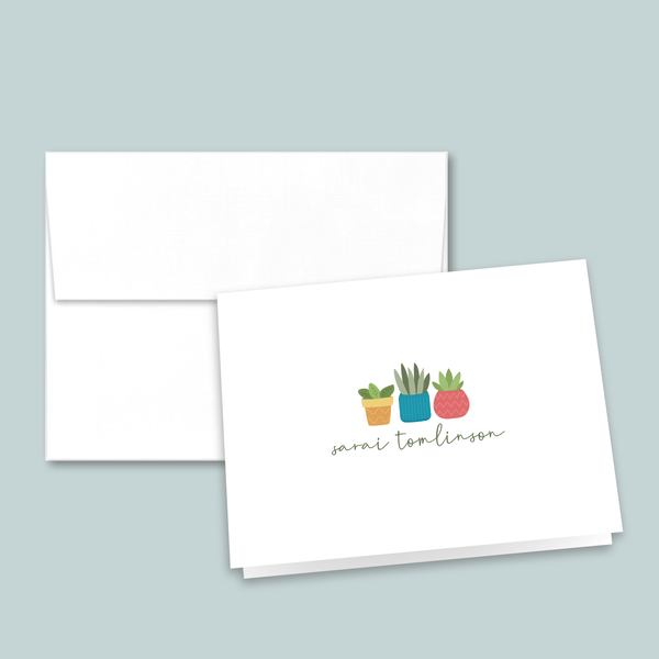 Houseplants - Personalized Folded Note Card - The Note House