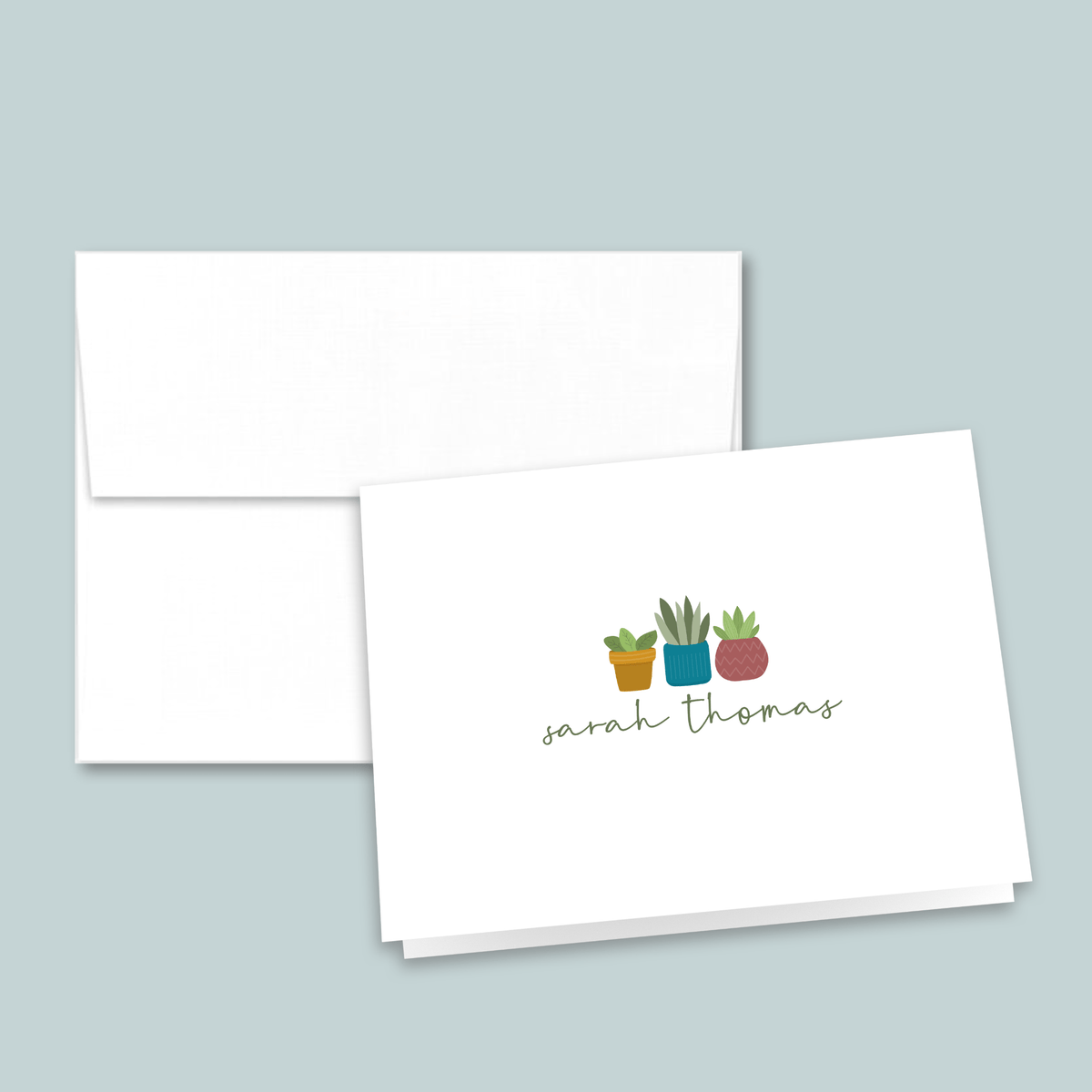 Houseplants - Personalized Folded Note Card - The Note House