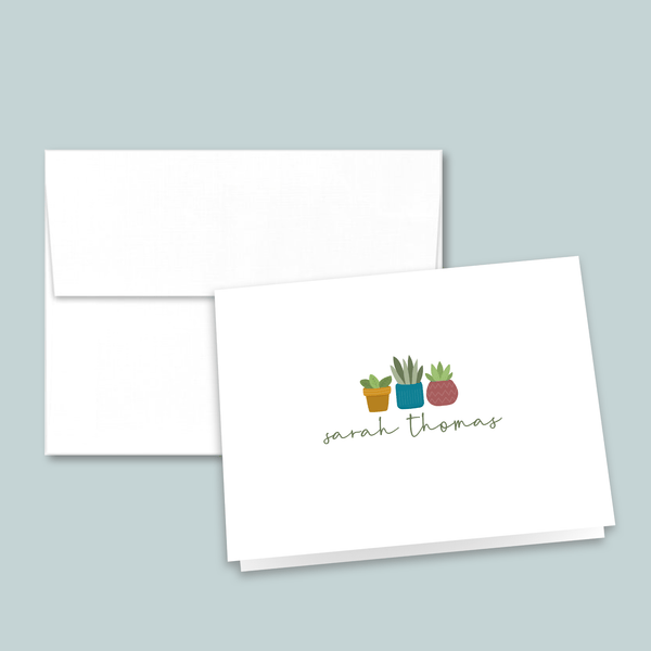 Houseplants - Personalized Folded Note Card - The Note House