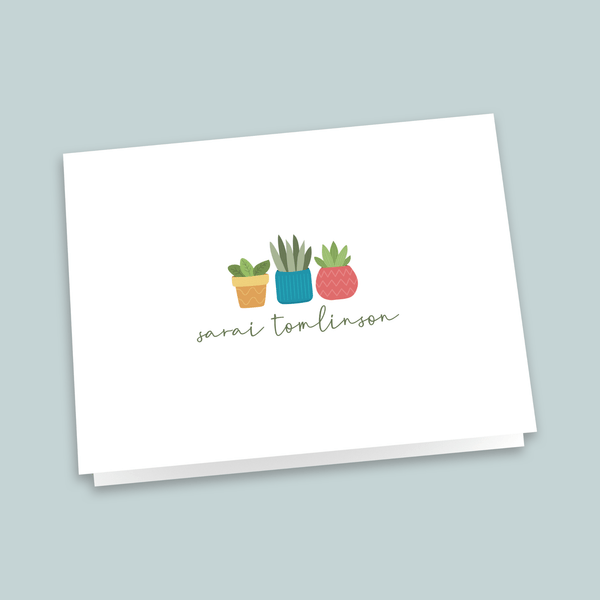 Houseplants - Personalized Folded Note Card - The Note House