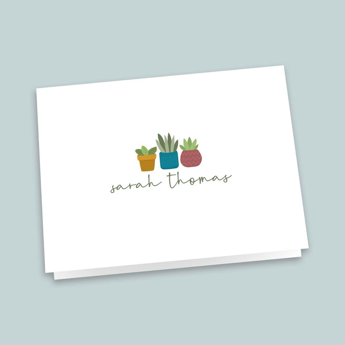 Houseplants - Personalized Folded Note Card - The Note House