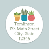 Houseplants - Round Address Label - The Note House