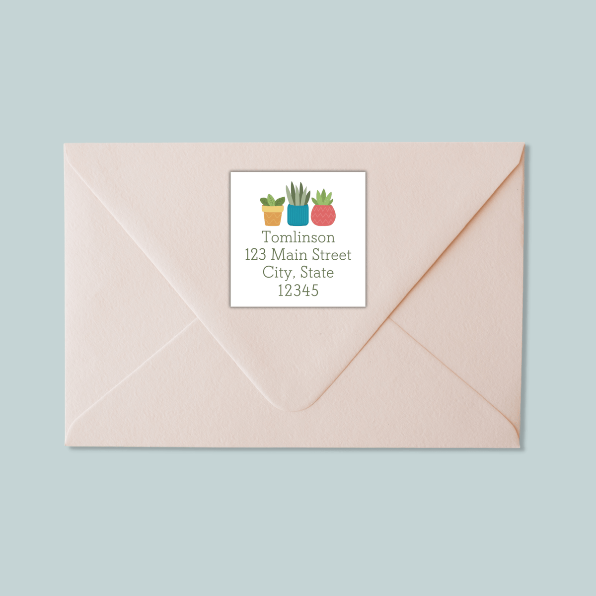 Houseplants - Square Address Label - The Note House