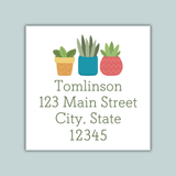 Houseplants - Square Address Label - The Note House