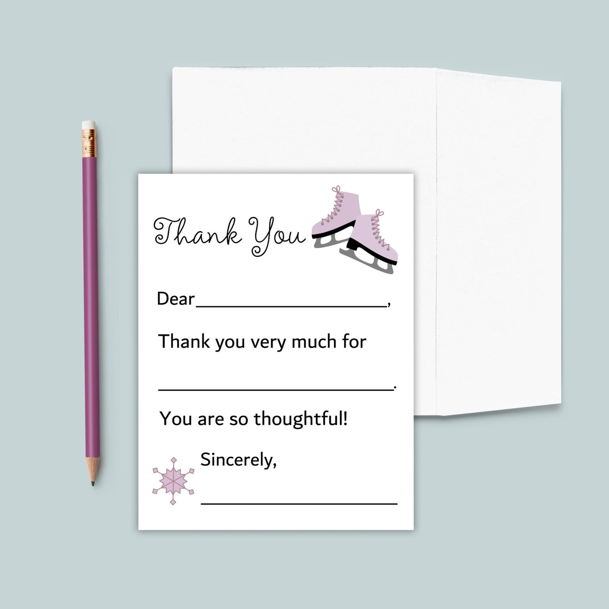 Ice Skating - Fill - in Thank You Notes - The Note House
