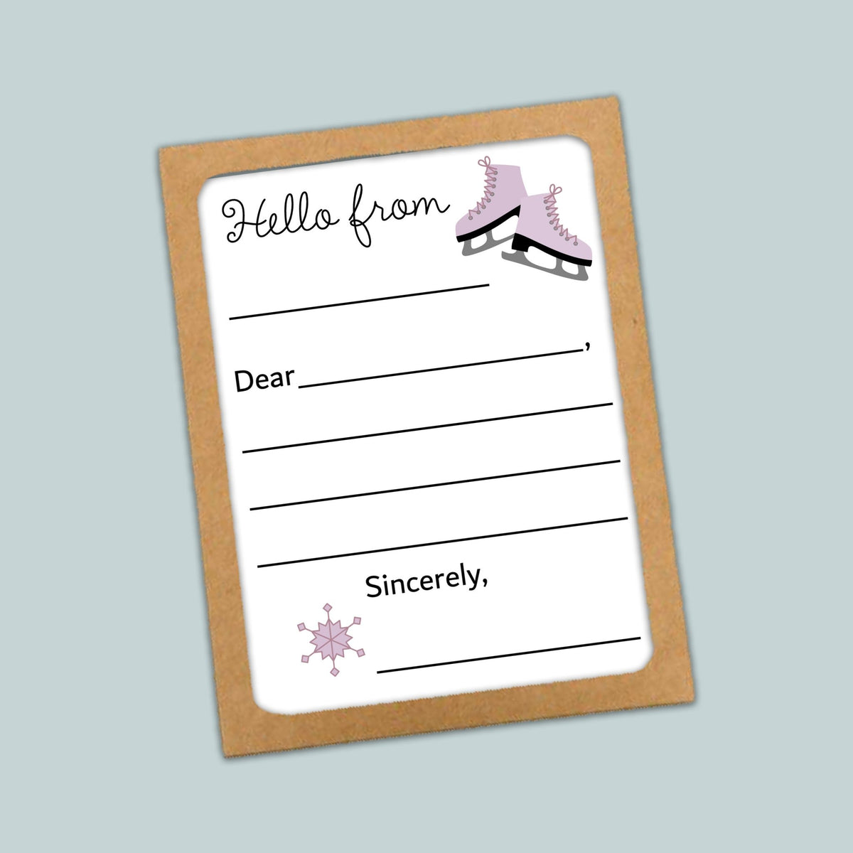 Ice Skating - Lined Note Cards - The Note House