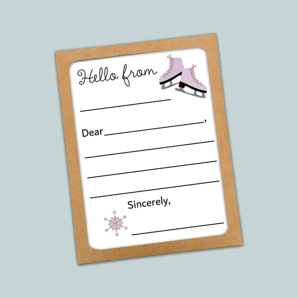 Ice Skating - Lined Note Cards - The Note House