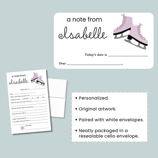Ice Skating - Personalized Fill - in Letter Template - The Note House