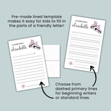 Ice Skating - Personalized Lined Letter Template - The Note House