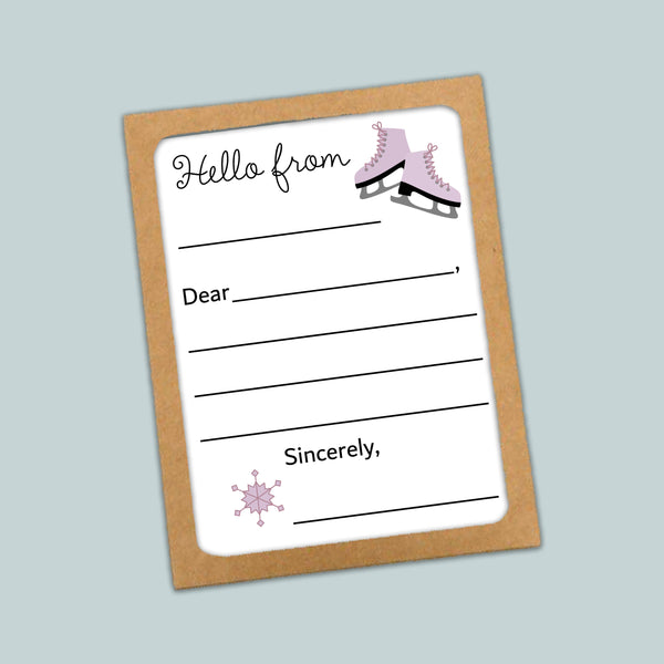 Ice Skating - Lined Note Cards