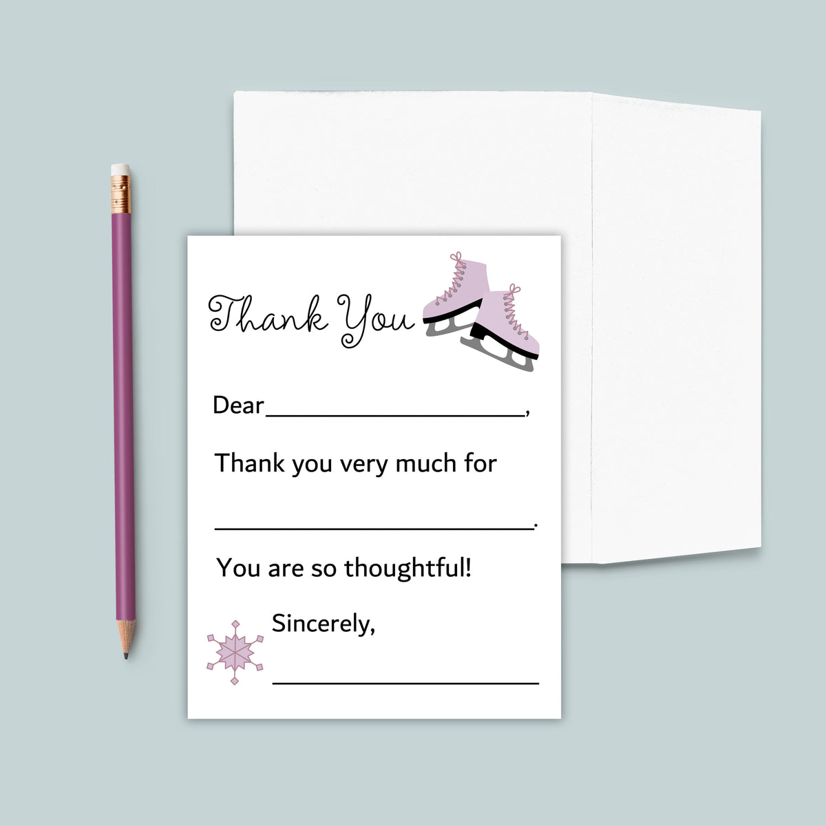 Ice Skating - Fill-in Thank You Notes