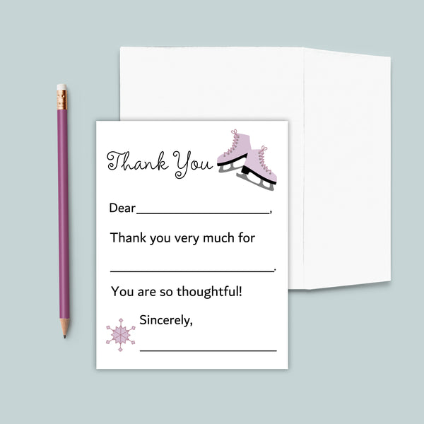 Ice Skating - Fill-in Thank You Notes