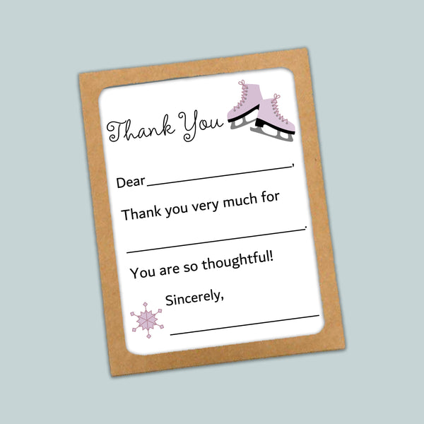 Ice Skating - Fill-in Thank You Notes