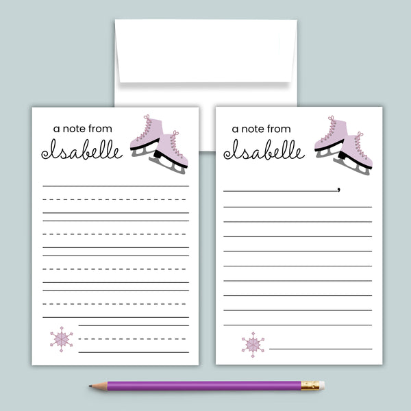Ice Skating - Personalized Lined Letter Template