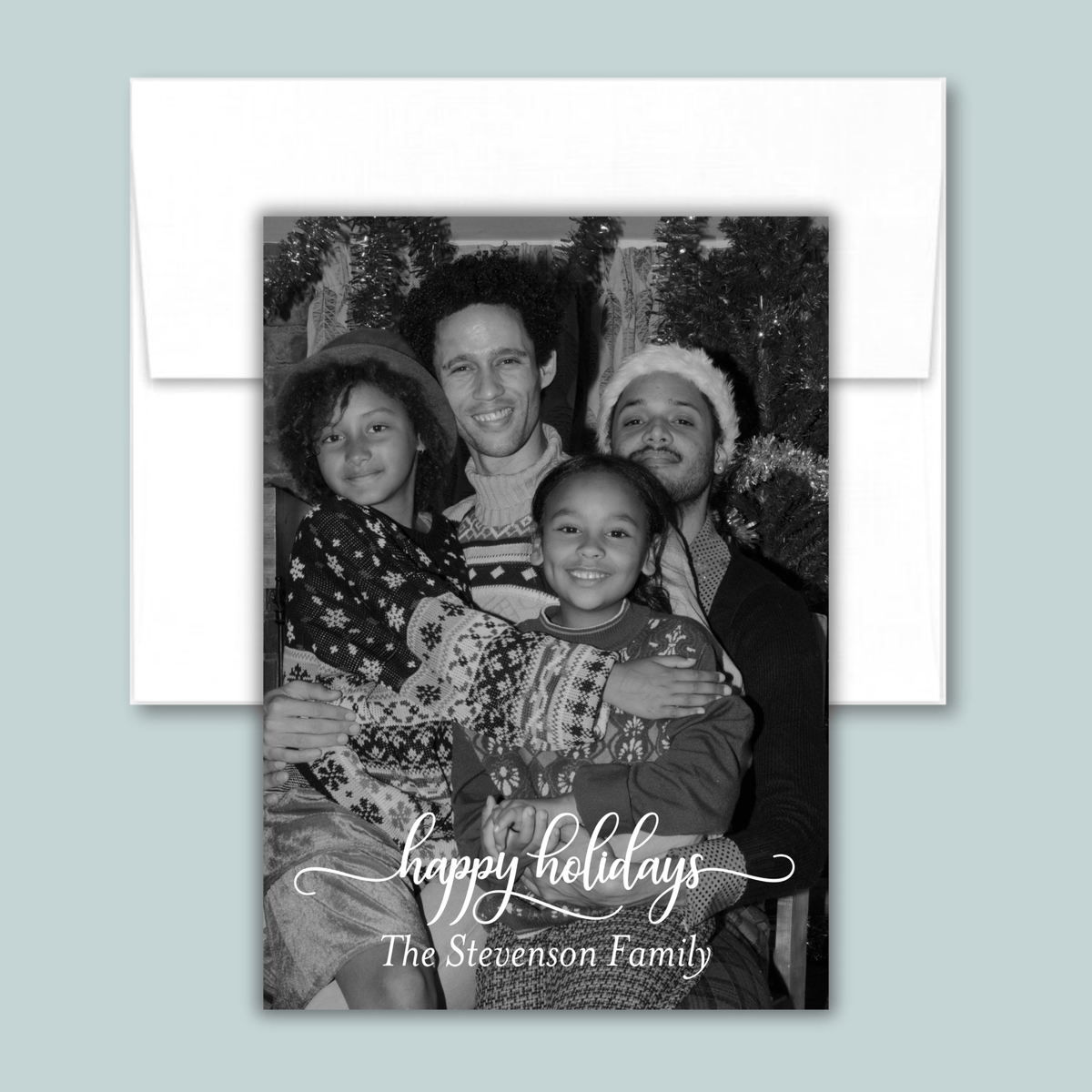 Jeweled Floral - Personalized Photo Card - The Note House