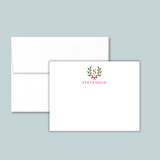 Laurel Wreath - Personalized Flat Note Card - The Note House