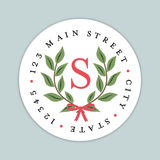 Laurel Wreath - Round Address Label - The Note House
