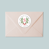 Laurel Wreath - Round Address Label - The Note House