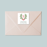 Laurel Wreath - Square Address Label - The Note House