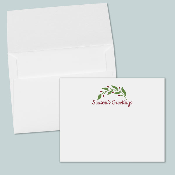 Leaves and Berries - Flat Note Cards
