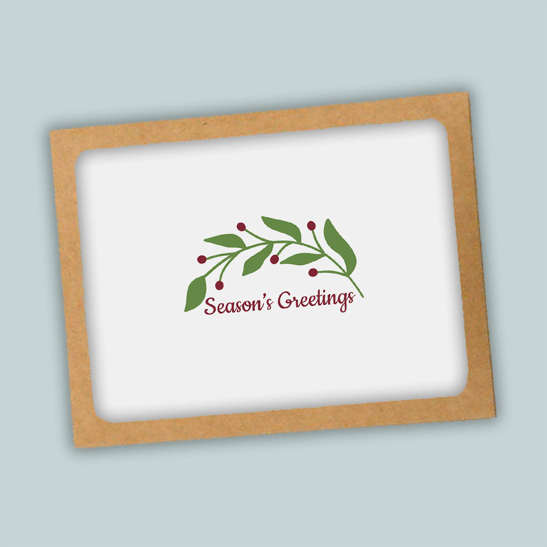 Leaves and Berries - Folded Note Card