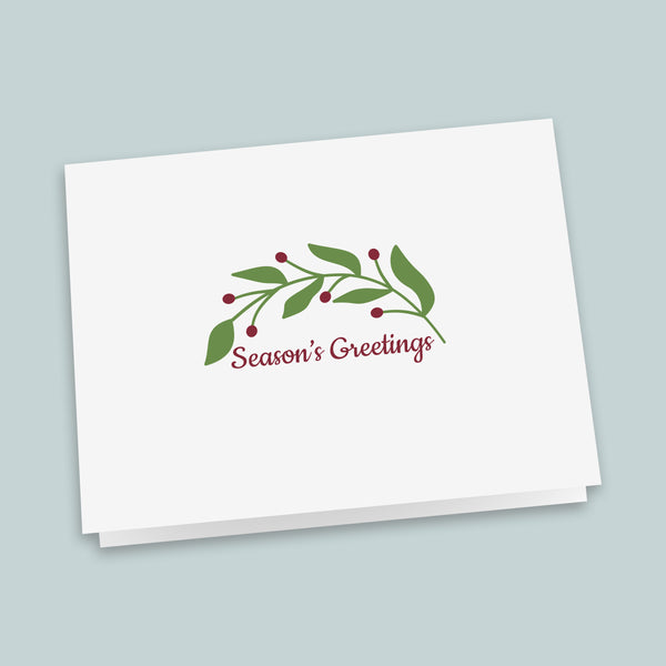 Leaves and Berries - Folded Note Card